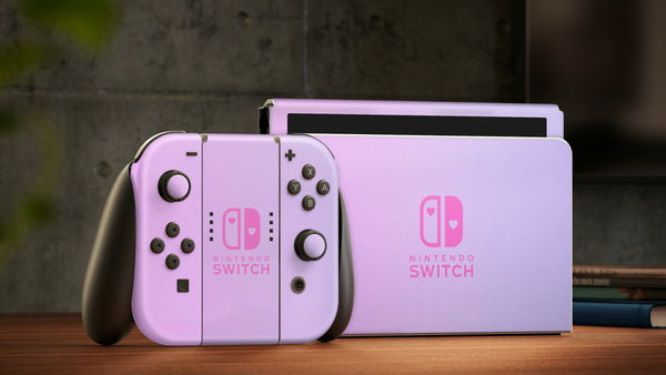 Nintendo Switch Oled Skin Decals - Rose And Lilac - Wrap Vinyl Sticker - ZoomHitskins