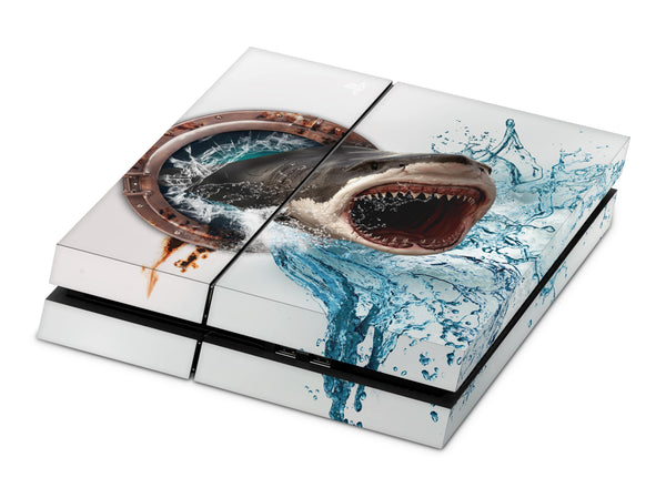 PS4 Skin Decals - Shark Attack - Full Wrap Vinyl Sticker - ZoomHitskins