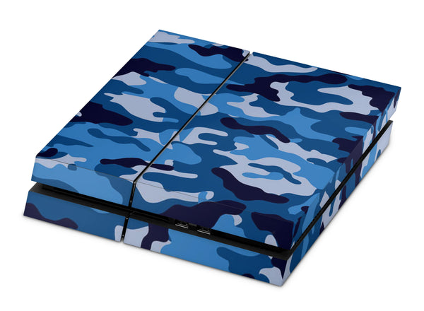 PS4 Skin Decals - Blue Camouflage - Full Wrap Vinyl Sticker