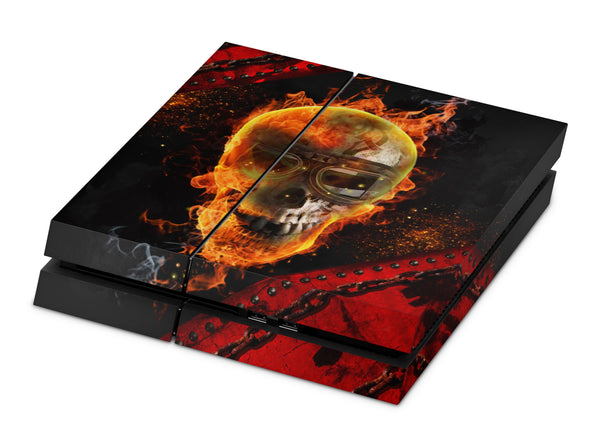 PS4 Skin Decals - Skull Inferno - Full Wrap Vinyl Sticker
