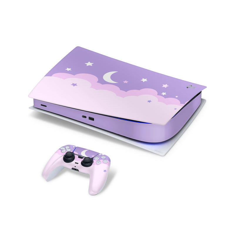 PS5 Skin Decals - Lavender Crescent - Full Wrap Sticker