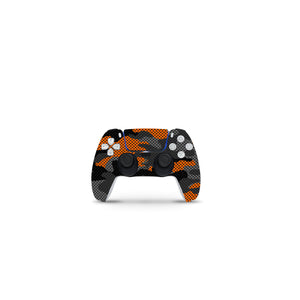 PS5 Skin - Orange Camo - Full Wrap Vinyl Sticker - ZoomHitskin