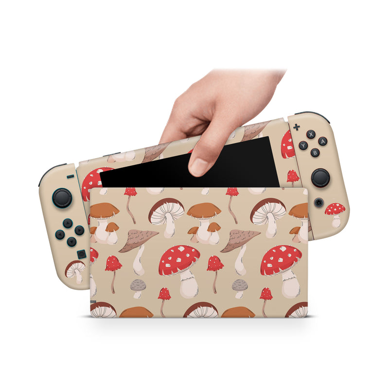 Nintendo Switch Decals - Mushrooms- Full Wrap Vinyl Sticker - ZoomHitskin
