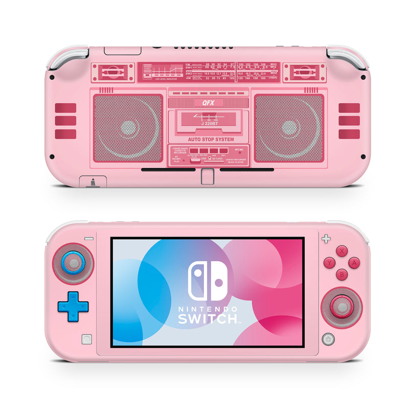 Nintendo Switch Lite Skin Decals - Pink Radio 80 - Wrap Vinyl Sticker