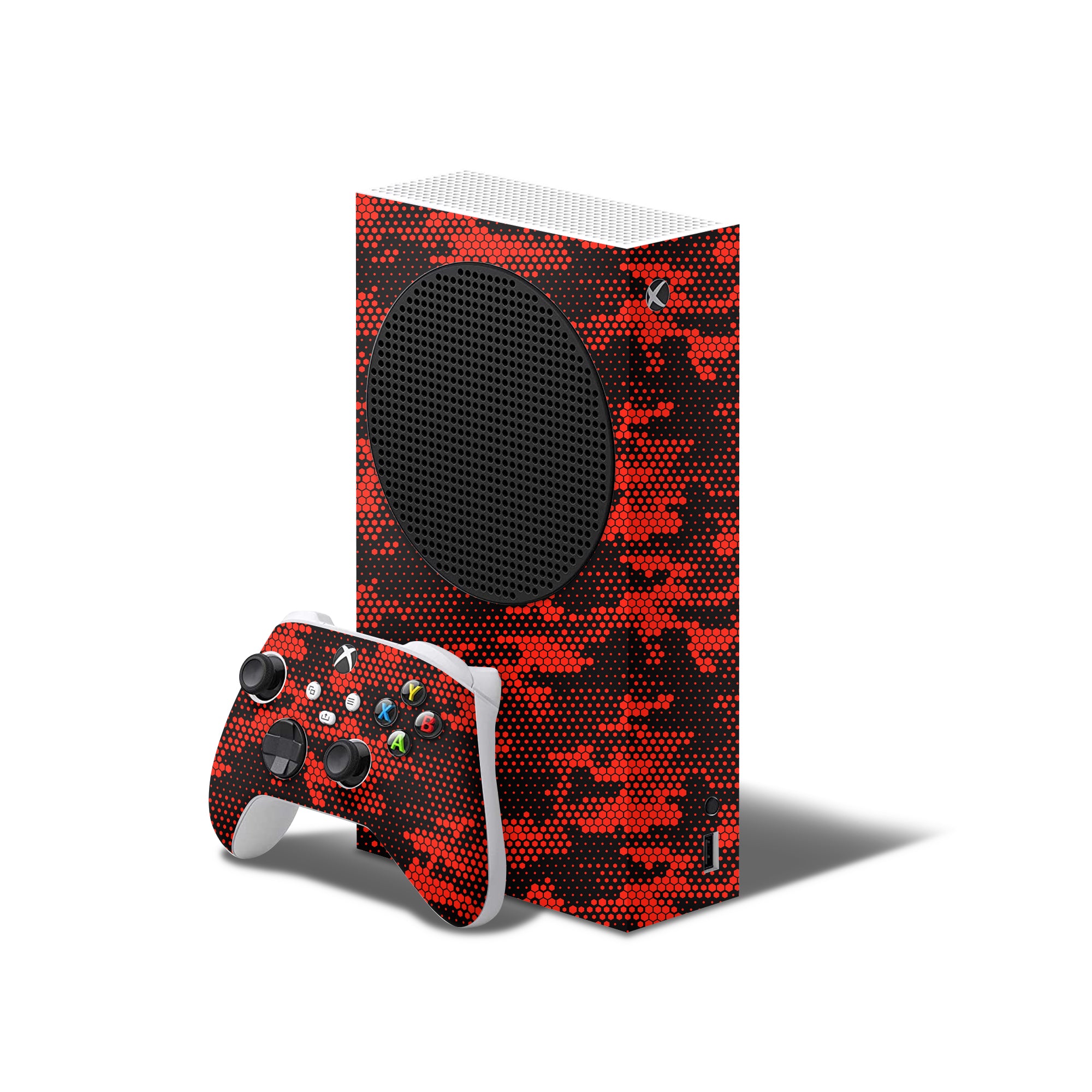 FUTURISTIC SQUARES PATTERN Red XBOX SERIES X Skin Decal Vinyl Sticker FUTURISTIC SQUARES PATTERN Red XBOX SERIES X Skin Decal Vinyl Sticker