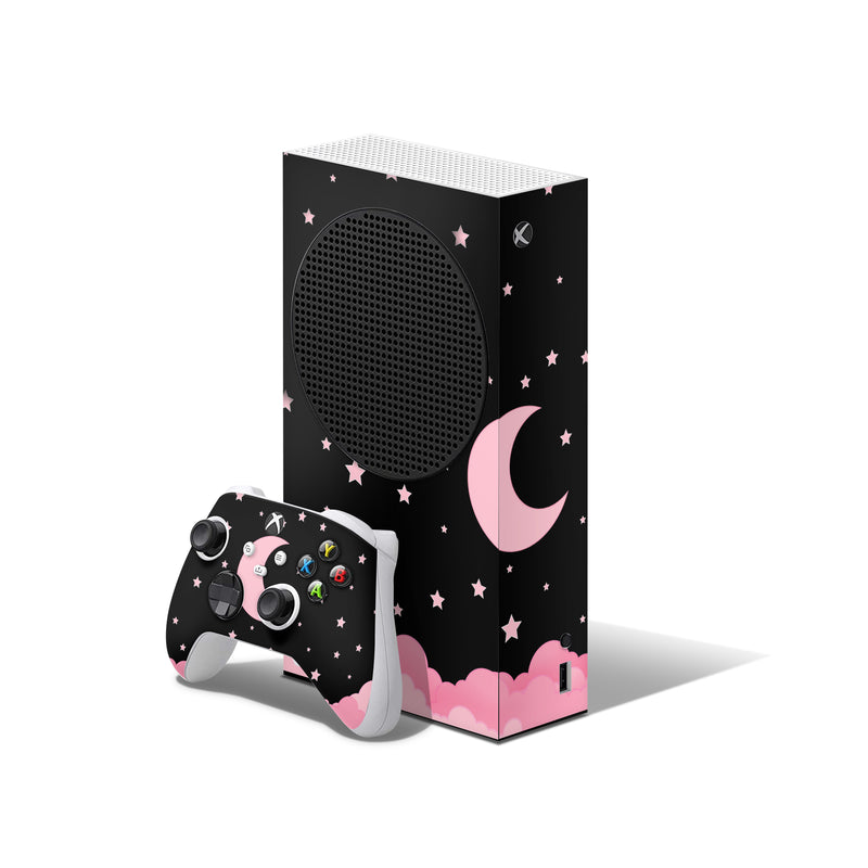 Xbox Series S Skin Decals - Pink Moon  - Wrap Vinyl Sticker - ZoomHitskins