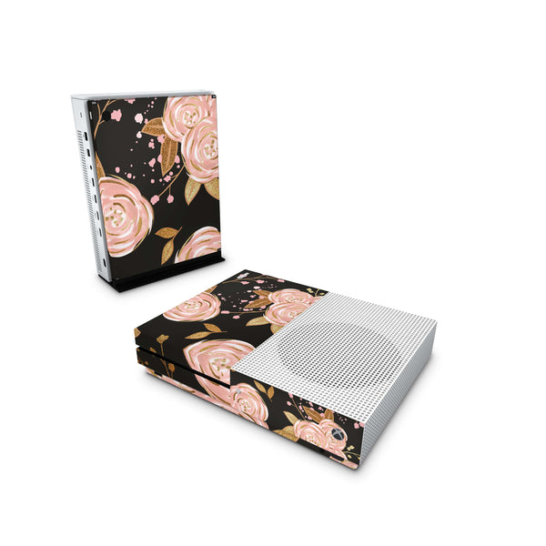 Xbox One Skin Decals - Gold Flowers - Wrap Vinyl Sticker - ZoomHitskins