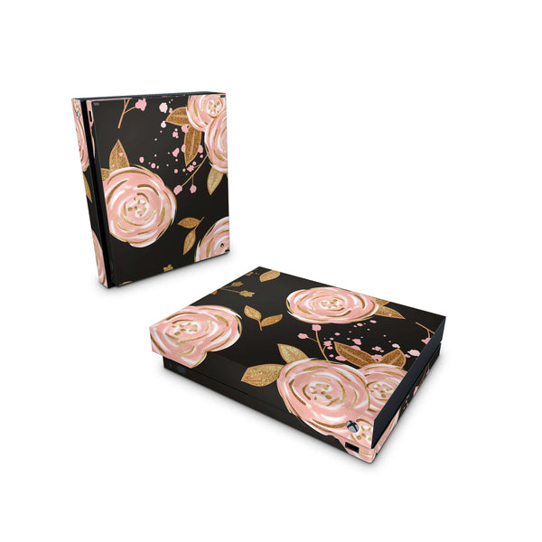 Xbox One Skin Decals - Gold Flowers - Wrap Vinyl Sticker - ZoomHitskins