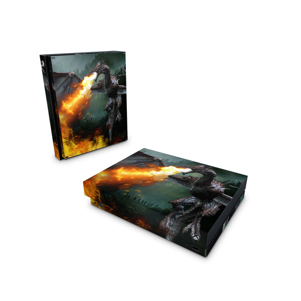 Xbox One Skin Decals - Dragon Fire - Wrap Vinyl Sticker - ZoomHitskins