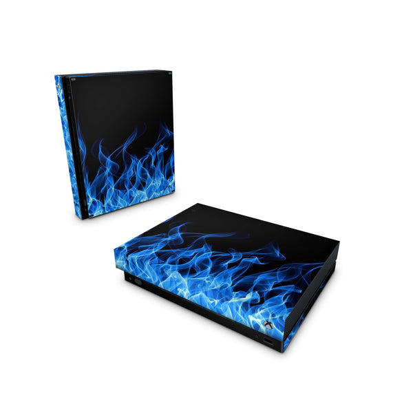 Xbox One Skin Decals - Blue Flames - Wrap Vinyl Sticker - ZoomHitskins