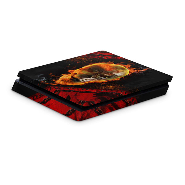 PS4 Skin Decals - Skull Inferno - Full Wrap Vinyl Sticker