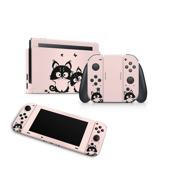 Cats Anime Nintendo Switch Skin Decal For Console Joy-Con And Dock - ZoomHitskin