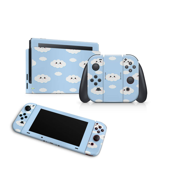 Clouds Kawaii  Nintendo Switch Skin Decal For Console Joy-Con And Dock - ZoomHitskin