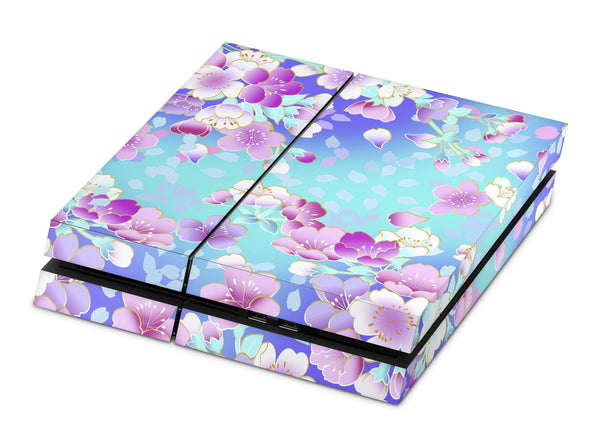PS4 Slim Pro Fat Playstation 4 Console Controller Skin Decal Sticker Baby Blue Bloom Skins Design - ZoomHitskin