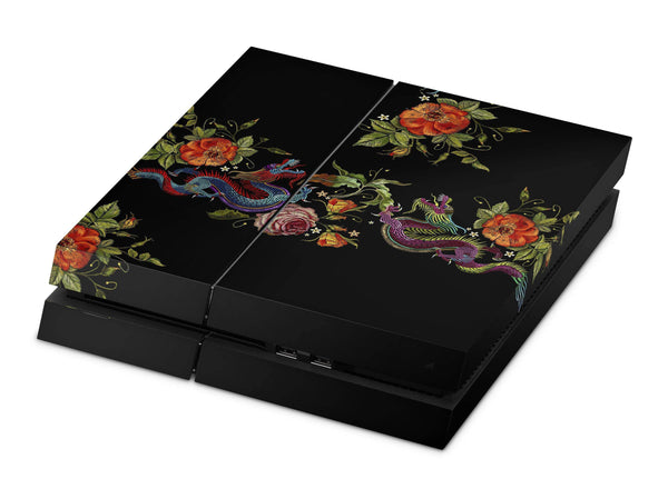 PS4 Slim Pro Fat Playstation 4 Console Skin Decal Sticker Embroidery Dragon Lung Custom Set - ZoomHitskin