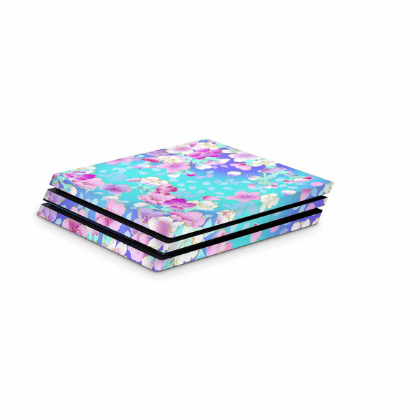 PS4 Slim Pro Fat Playstation 4 Console Controller Skin Decal Sticker Baby Blue Bloom Skins Design - ZoomHitskin