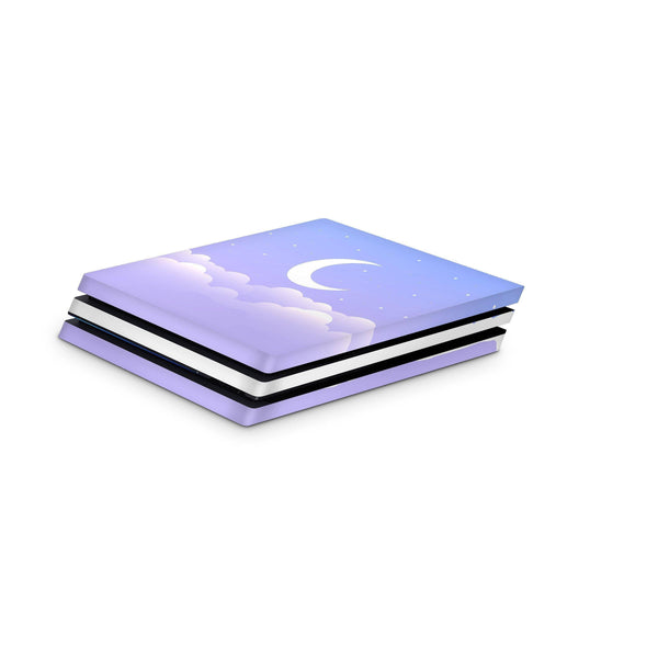 PS4 Slim Pro Fat Playstation 4 Console Skin Decal Sticker Mauve Blue Lunar Crescent Design Set - ZoomHitskin