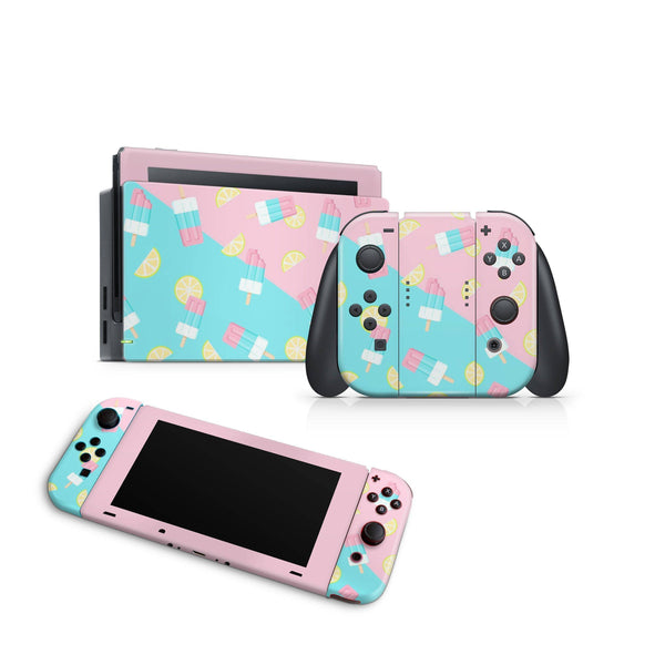 Cute Popsicle Lollipop Nintendo Switch Skin Decal For Console Joy-Con And Dock - ZoomHitskin