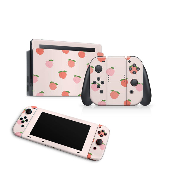 Cutie Nectarine Nintendo Switch Skin Decal For Console Joy-Con And Dock - ZoomHitskin