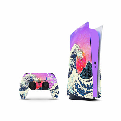Big Wave Skin Decal For PS5 Playstation 5 Console And Controller , Full Wrap Vinyl For PS5 - ZoomHitskin