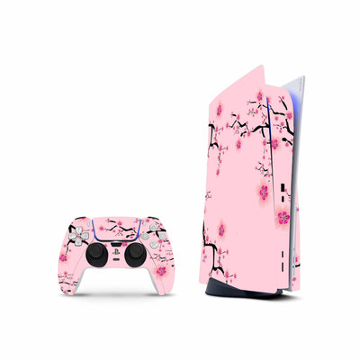 Cherry Blossom Decal For PS5 Playstation 5 Console And Controller , Full Wrap Vinyl For PS5 - ZoomHitskin