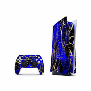 Cobalt Golden Skin Decal For PS5 Playstation 5 Console And Controller , Full Wrap Vinyl For PS5 - ZoomHitskin