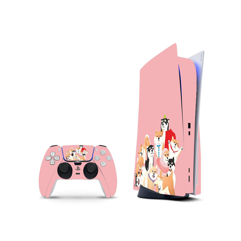 Cute Shiba Inu Skin Decal For PS5 Playstation 5 Console And Controller , Full Wrap Vinyl For PS5 - ZoomHitskin