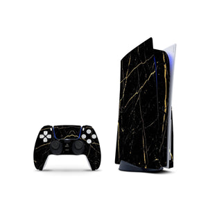 Cobalt Golden Skin Decal For PS5 Playstation 5 Console And Controller ,  Full Wrap Vinyl For PS5