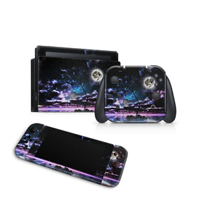 Evening Moon Nintendo Switch Skin Decal For Console Joy-Con And Dock - ZoomHitskin