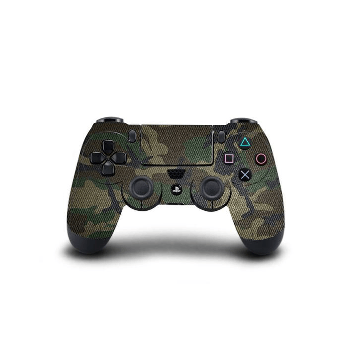 Full Cover Skin Decal Sticker For PS4 Regular Slim Pro Controller Army Green Camouflage Obscur Deguise War Brown Kaki Color Pattern Design - ZoomHitskin
