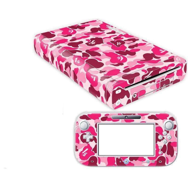 Wii U  Console Skin Decal Sticker Pink Camouflage Custom Design Set - ZoomHitskin