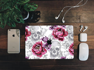 Macbook Skin Decals - Skull Roses - Full Wrap Sticker - ZoomHitskins