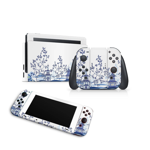 Nintendo Switch Decal Skin For Console Joy-Con And Dock Chinese Pagodas - ZoomHitskin