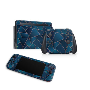 Nintendo Switch Skin Decal For Console Joy-Con And Dock Azure Cobalt Sticker - ZoomHitskin