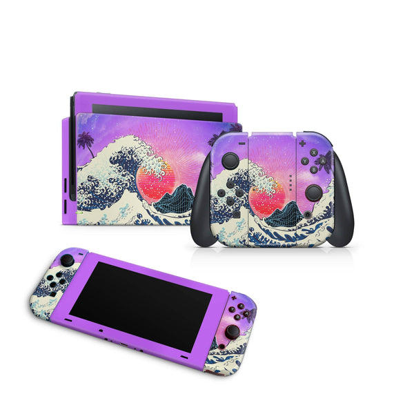 Nintendo Switch Skin Decal For Console Joy-Con And Dock Big Waves - ZoomHitskin