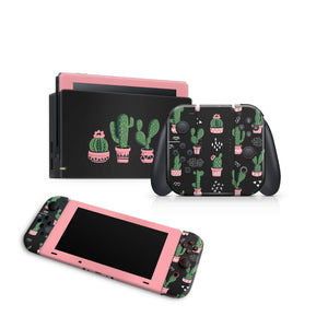 Nintendo Switch Skin Decal For Console Joy-Con And Dock Cactus Floral - ZoomHitskin