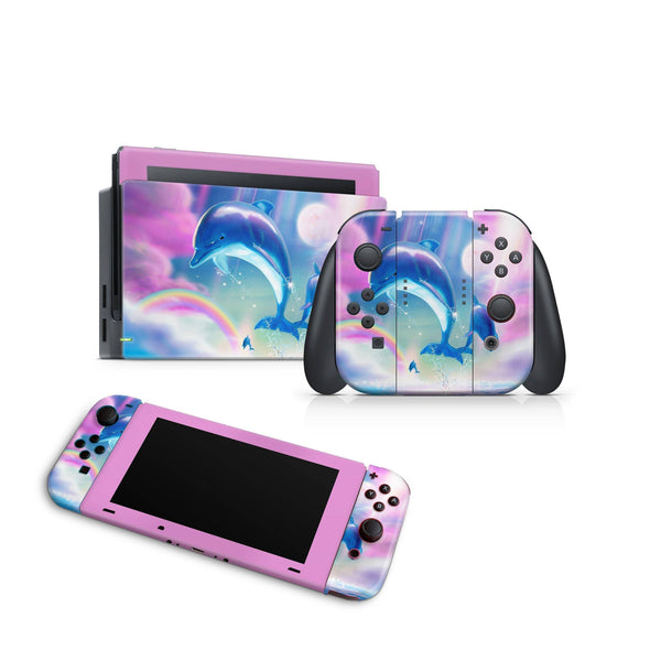 Nintendo Switch Skin Decal For Console Joy-Con And Dock Dolphins - ZoomHitskin
