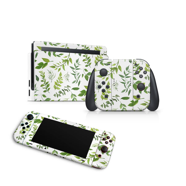 Nintendo Switch Skin Decal For Console Joy-Con And Dock Greenery - ZoomHitskin