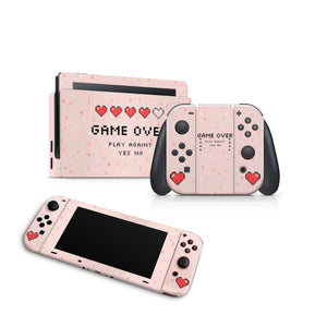 Nintendo Switch Skin Decal For Console Joy-Con And Dock Heart Over - ZoomHitskin