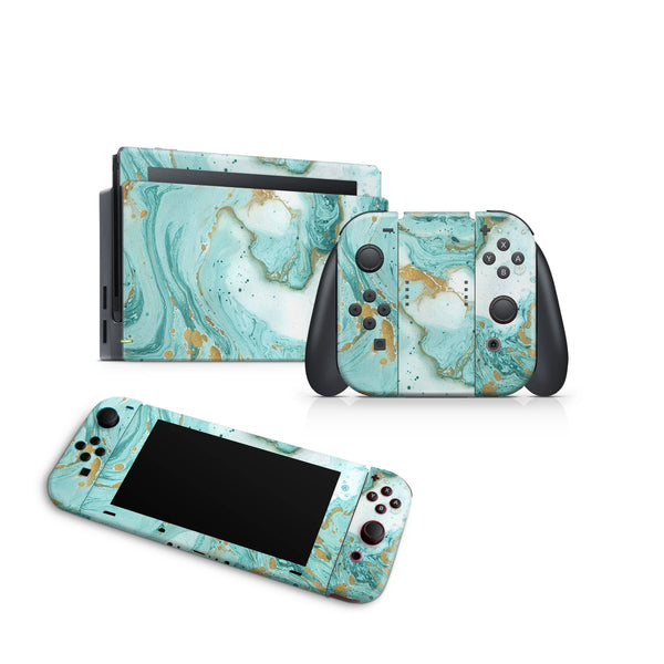 Nintendo Switch Skin Decal For Console Joy-Con And Dock Jade Opal - ZoomHitskin