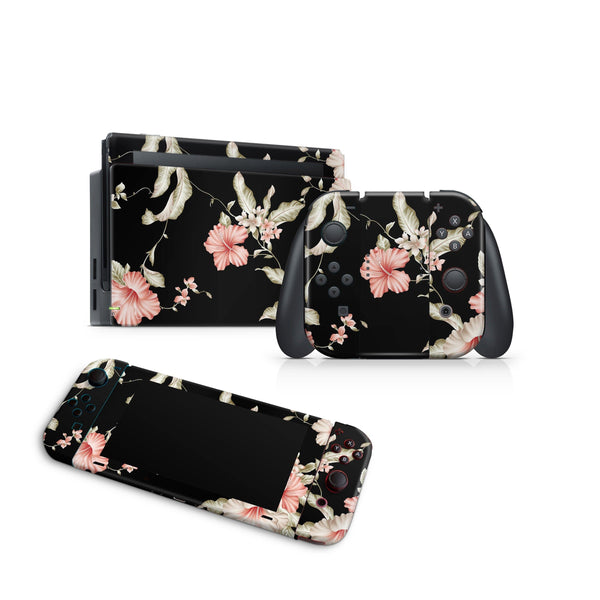 Nintendo Switch Skin Decal For Console Joy-con And Dock Lotus Rosemary - ZoomHitskin