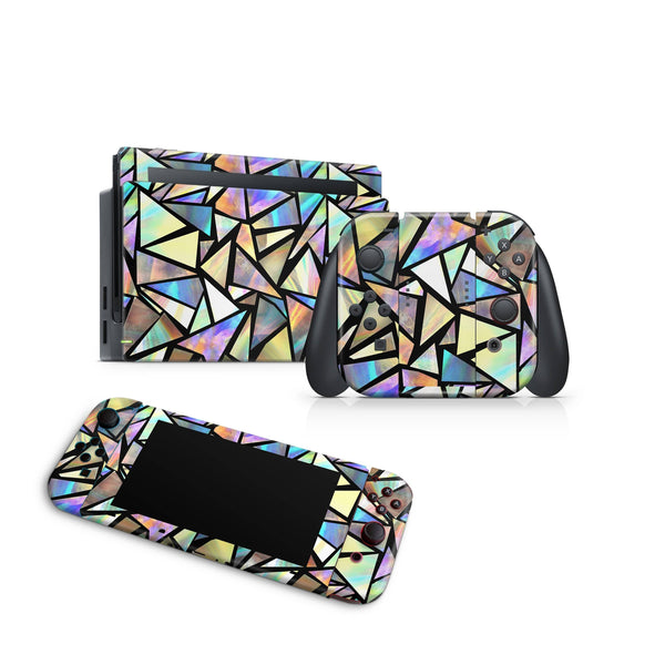 Nintendo Switch Skin Decal For Console Joy-Con And Dock Mosaic Art - ZoomHitskin