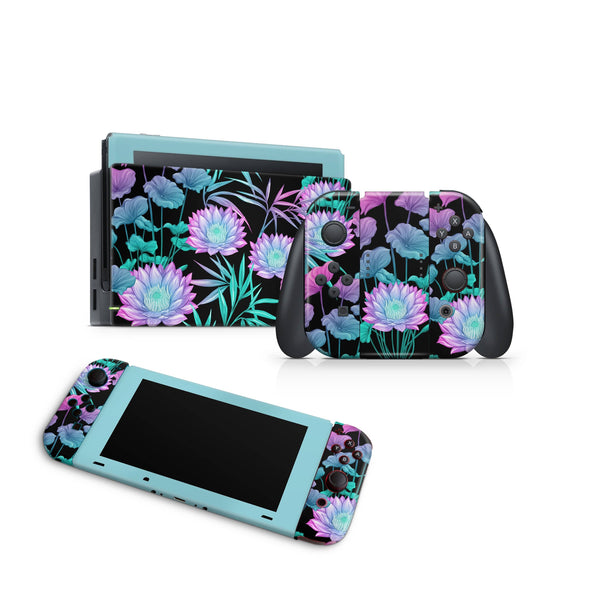 Nintendo Switch Skin Decal For Console Joy-Con And Dock Neon Efflorescence - ZoomHitskin