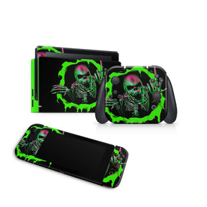 Nintendo Switch Skin Decal For Console Joy-Con And Dock Skeleton Fluorescent - ZoomHitskin