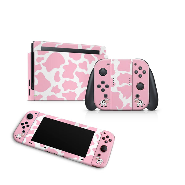 Nintendo Switch Skin Decal For Console Joy-Con And Dock Stawberries Milk - ZoomHitskin
