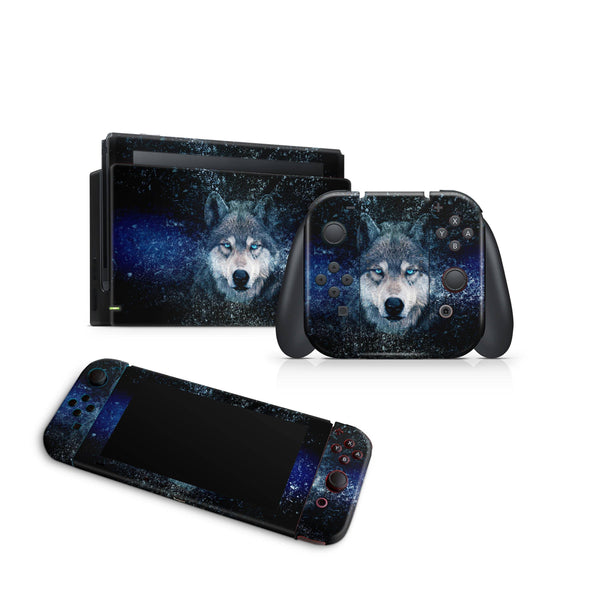 Nintendo Switch Skin Decal For Console Joy-Con And Dock Wolve Cobalt - ZoomHitskin