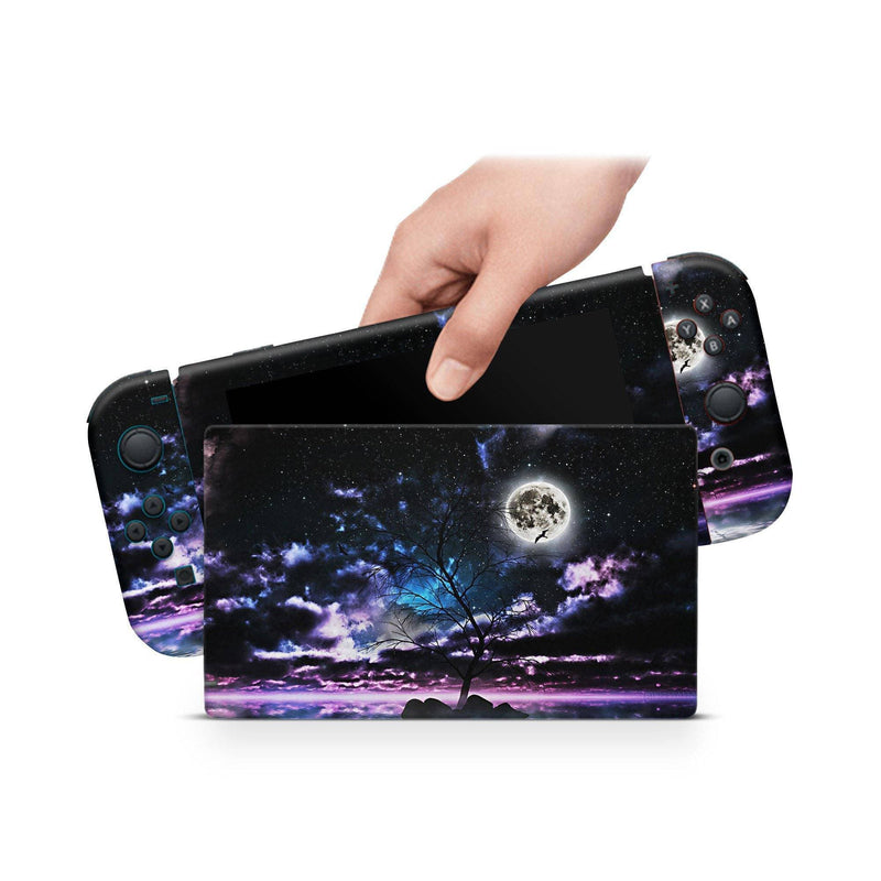 Evening Moon Nintendo Switch Skin Decal For Console Joy-Con And Dock - ZoomHitskin