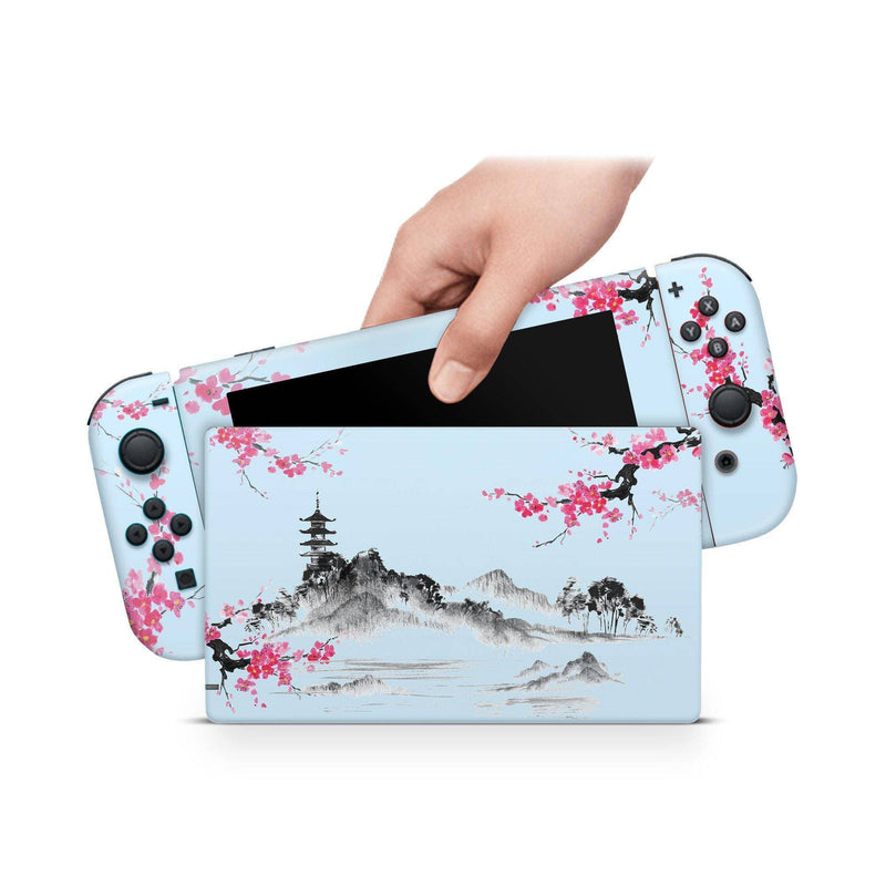 Nintendo Switch Skin Decal For Console Joy-Con And Dock Asian Paysage - ZoomHitskin