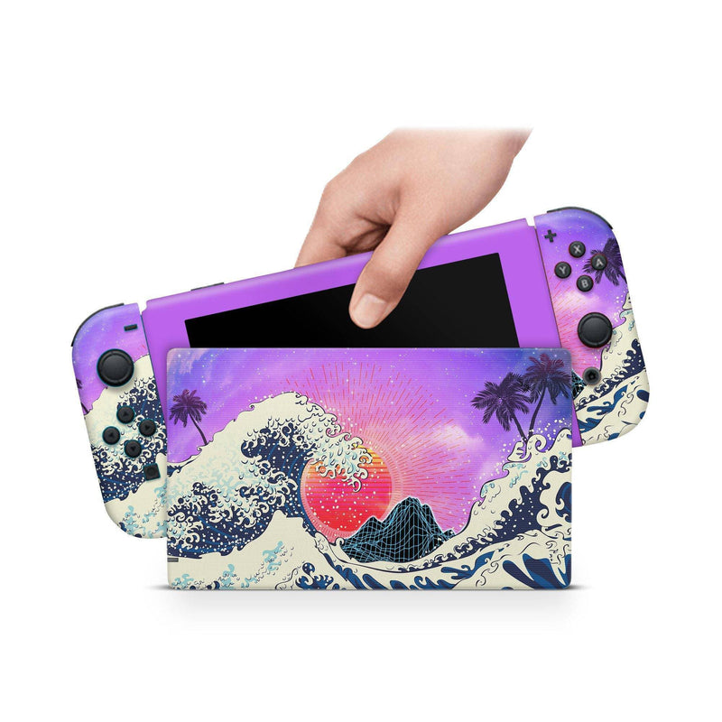 Nintendo Switch Skin Decal For Console Joy-Con And Dock Big Waves - ZoomHitskin