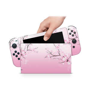 Nintendo Switch Skin Decal For Console Joy-Con And Dock Blossom Cherry Trees - ZoomHitskin